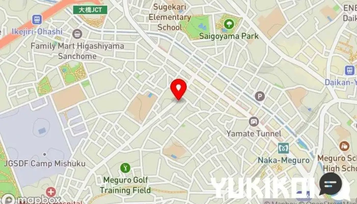 の地図 HIGASHI-YAMA Tokyo 和食店, バー, レストラン で 目黒区