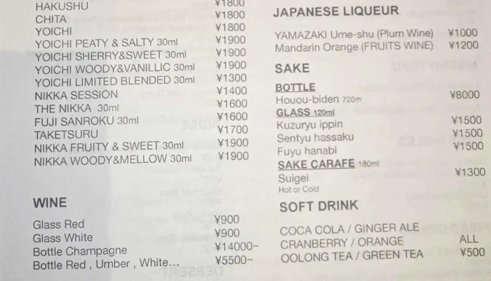 Luckyfingers Restaurant -  メニュー - ニセコ町