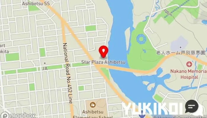 の地図 ONIGIRI&YAKITORI TSUBASA ASHIBETSU 軽食店 で 芦別市