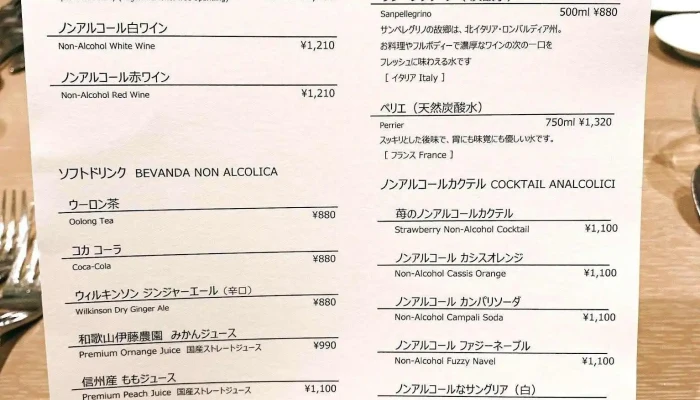 Ristorante Canovianoリストランテ カノビアーノ メニュー - 目黒区