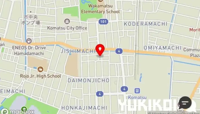 の地図 trattoria Nari イタリア料理店 で 小松市