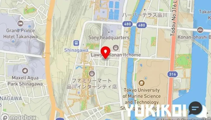 の地図 あわよくばあー 品川 串焼き店 で 港区