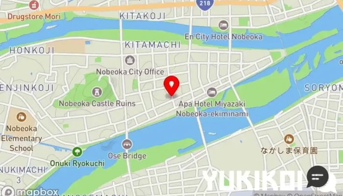の地図 おいでやす 焼き鳥店 で 延岡市