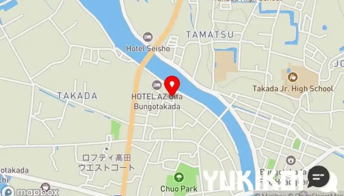 の地図 おおいた和牛の肉うどん店 うどん屋 で 豊後高田市