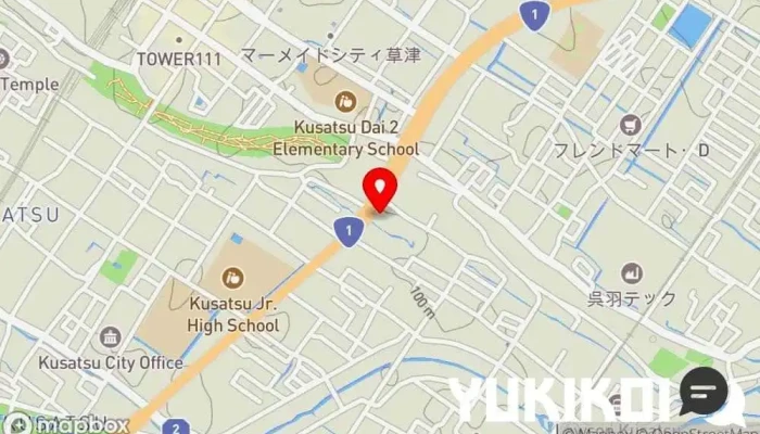 の地図 お好み焼は ここやねん 草津店 お好み焼き店, ホルモン焼肉店, 居酒屋, もんじゃ焼き屋, 鉄板焼き店 で 草津市