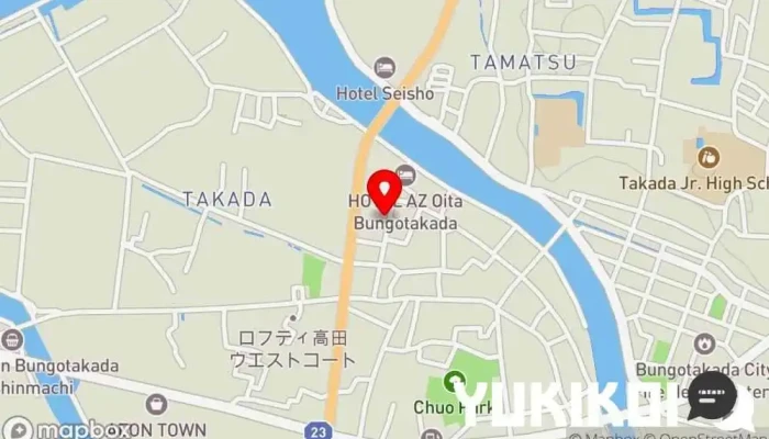 の地図 お持ち帰り専門店 ふるさと寿し 寿司店 で 豊後高田市