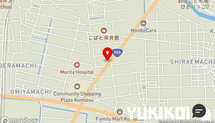 の地図 かつ庵 305号上小松店 とんかつ店, 定食屋, レストラン で 小松市