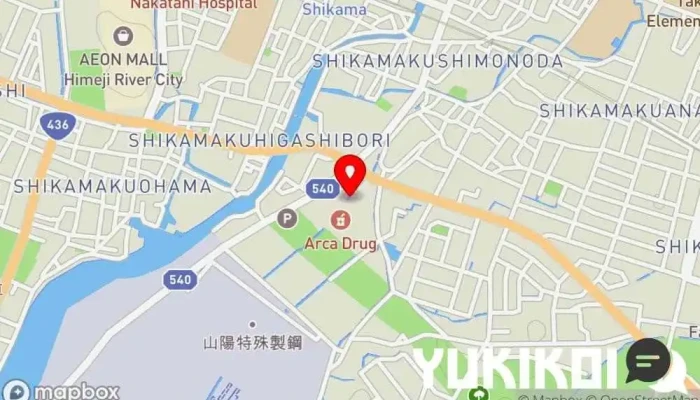 の地図 くら寿司 姫路飾磨店 回転寿司店, ファミリー レストラン, テイクアウト, レストラン, 寿司店, テイクアウト寿司店 で 姫路市