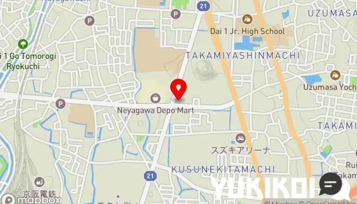 の地図 くら寿司 寝屋川店 回転寿司店, ファミリー レストラン, テイクアウト, レストラン, 寿司店, テイクアウト寿司店 で 寝屋川市