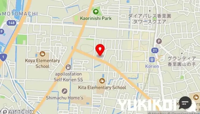 の地図 しゃぶ葉 香里園店 しゃぶしゃぶレストラン, ファミリー レストラン, 鍋料理店, 和食店, テイクアウト で 寝屋川市