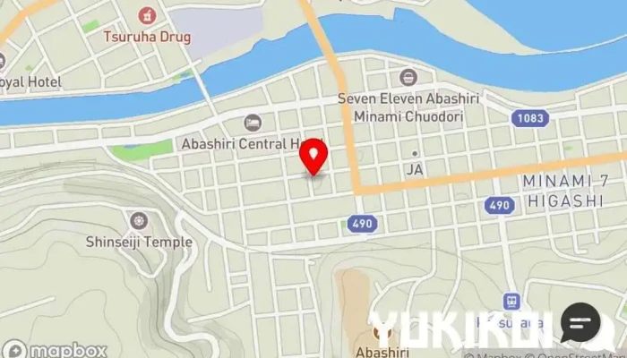 の地図 すし かわむら 和食店 で 網走市