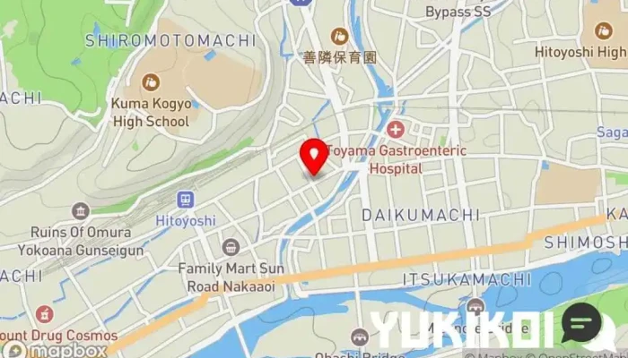 の地図 すし みむろ since1976 三駒すし 寿司店 で 人吉市