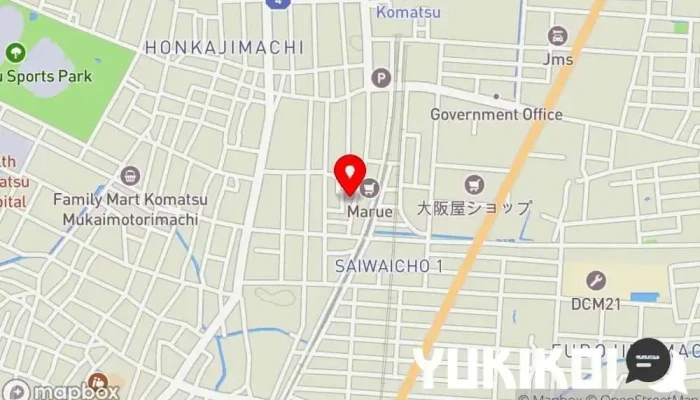 の地図 たこタロウ土居原店 たこ焼き屋, 定食屋, 和食店, お好み焼き店, うどん屋 で 小松市