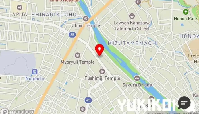 の地図 つば甚 会席・懐石料理店, 宴会場, ブライダル専門店, 料亭, 和食店, 結婚式場 で 金沢市