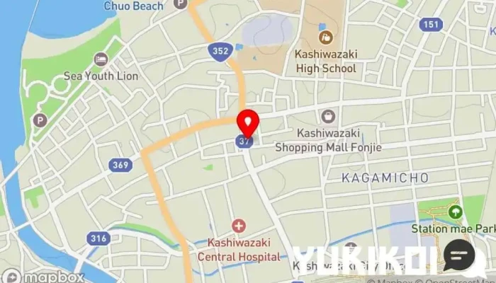 の地図 どん家お食事処 和食店 で 柏崎市