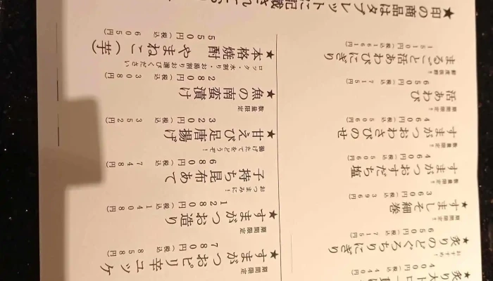 にぎり長次郎 草津店 -  メニュー - 草津市