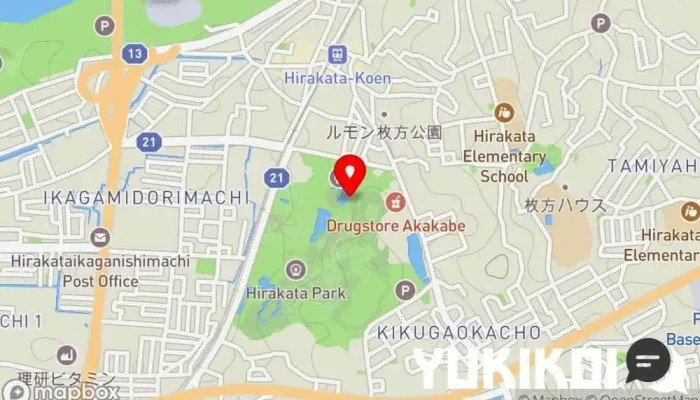 の地図 ひらかたパーク マジカルラグーンキッチン レストラン で 枚方市