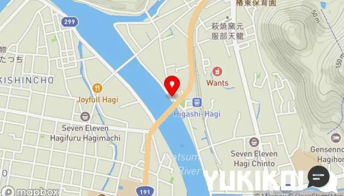の地図 びっくり屋 焼肉店 で 萩市