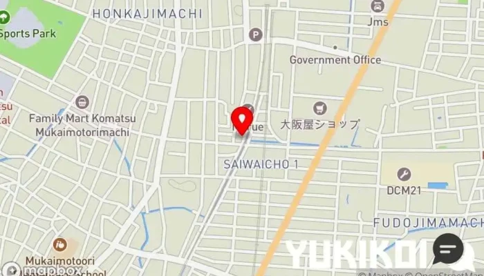 の地図 やきとりの名門秋吉 小松店 焼き鳥店, 鶏料理店, 居酒屋, 和食店, 肉料理店 で 小松市