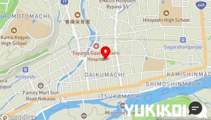 の地図 やきとり一心 焼き鳥店 で 人吉市