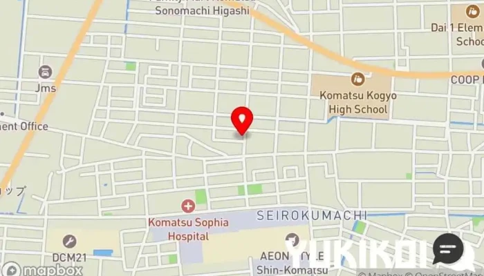 の地図 やまき 鶏料理店 で 小松市