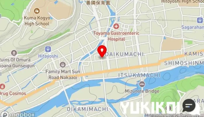 の地図 らーめんぎょうざ 大勝軒 ラーメン屋, 点心店 で 人吉市