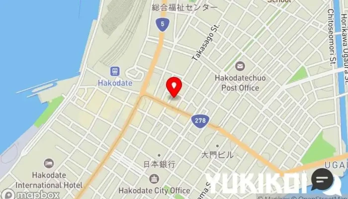 の地図 アジアンキッチン チェーズ アジア料理店 で 函館市