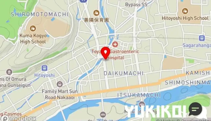 の地図 アリラン 焼肉店, バーベキュー店 で 人吉市