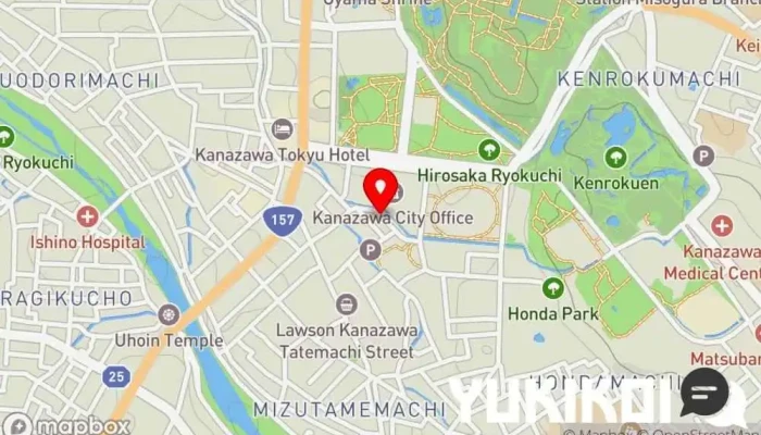 の地図 グリル中村屋 日本式洋食レストラン で 金沢市
