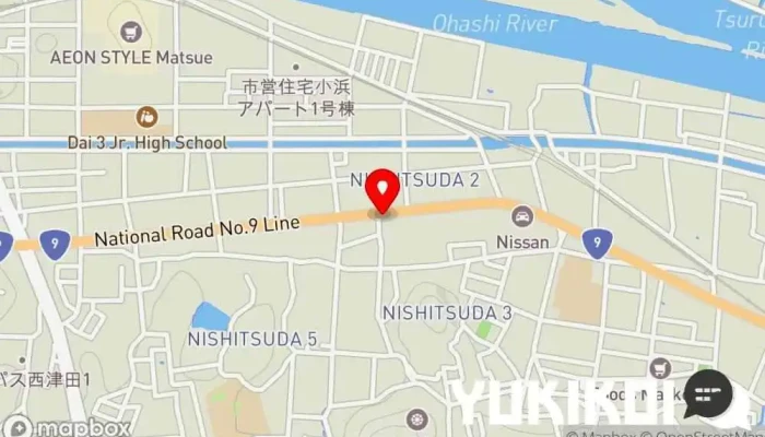 の地図 ココス 松江西津田店 ファミリー レストラン, 朝食レストラン, フレンチステーキハウス, ピザ店 で 松江市