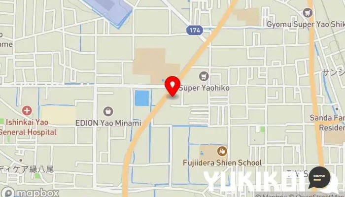 の地図 シャロン柏原店 鉄板焼き店, ファミリー レストラン, ステーキハウス, 洋食レストラン で 柏原市