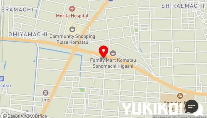 の地図 テキサスハンズ 小松店 ピザ店, イタリア料理店, 宅配/出前, テイクアウト, 宅配ピザ, 持ち帰り用ピザ, レストラン で 小松市