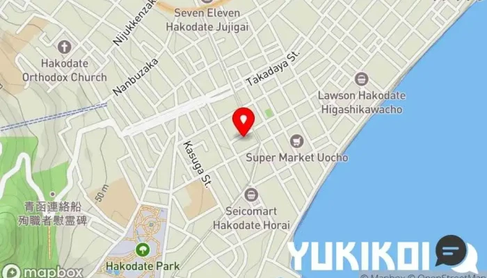 の地図 ハンバーグ専門 大賀 日本式洋食レストラン で 函館市