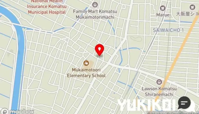 の地図 バフィーゴ レストラン, バー, ケイジャン料理店（アメリカ）, ゴルフ練習場, モダン居酒屋レストラン, 持ち帰り用ピザ, スポーツ バー, 洋食レストラン で 小松市