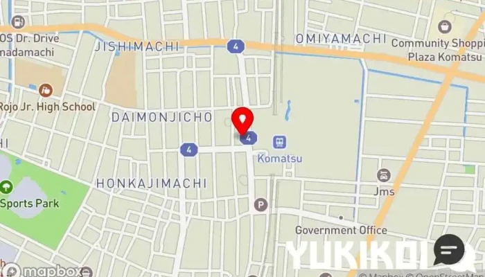 の地図 ブソン食堂 韓国料理店 で 小松市