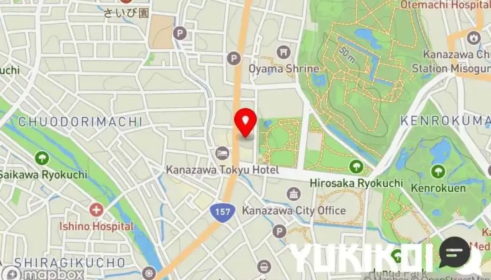 の地図 ブッフェレストラン ザ ダイニング 香林坊大和 ビュッフェ レストラン, 中華麺レストラン, コーヒーショップ・喫茶店, スイーツおよびデザート ビュッフェ, デザート ショップ, イタリア料理店, 和食店, 日本式洋食レストラン, 洋食レストラン で 金沢市
