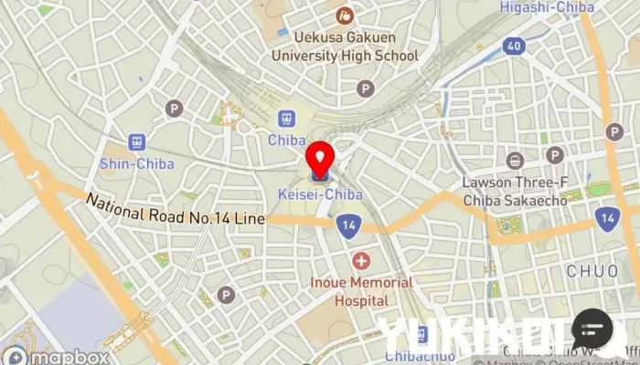 の地図 ホテルオークラレストラン千葉 中国料理 桃源 中華料理店, 宴会場, 広東料理店 で 千葉市