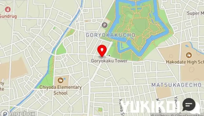 の地図 ラッキーピエロ 五稜郭公園前店 ハンバーガー店, ファースト フード店, レストラン で 函館市