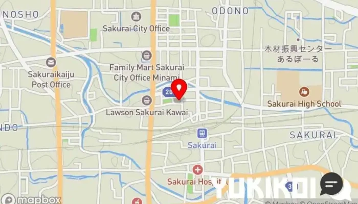 の地図 ランカ桜井駅前北口店 お好み焼き店, 和食店 で 桜井市