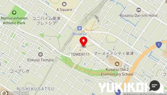 の地図 串カツ田中 草津店 居酒屋, 宴会場, 宅配/出前, テイクアウト, 串揚げ、串カツ店 で 草津市