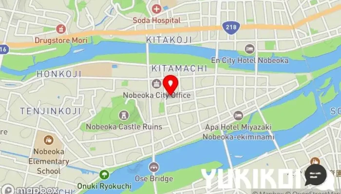 の地図 串処 ありあけ 串揚げ、串カツ店 で 延岡市