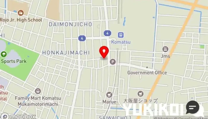 の地図 串揚げ いやさか 小松本店 居酒屋, 和食店, 串揚げ、串カツ店 で 小松市