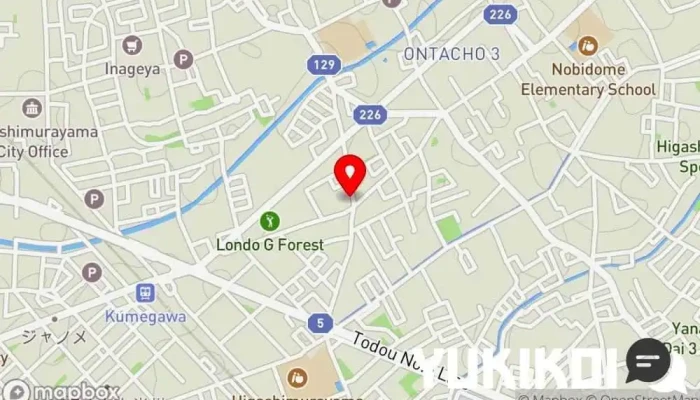 の地図 久兵衛屋 東村山店 うどん屋 で 東村山市
