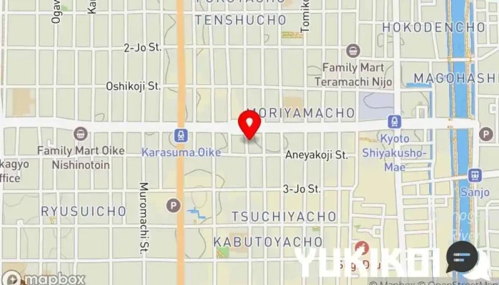 の地図 亀甲屋 和食店 で 京都市