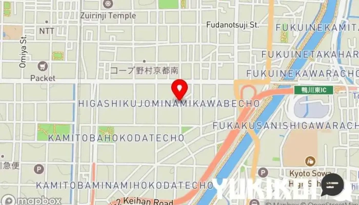 の地図 京うどん みなも うどん屋 で 京都市
