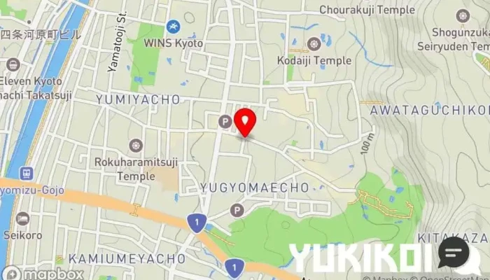 の地図 京ゆば三田久 清水店 Kyo Yuba Mitakyu Kiyomizu カフェ・喫茶, 日本食材店, 和食店, 京都風日本料理店, レストラン で 京都市