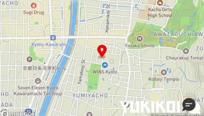 の地図 京料理 杢兵衛（もくべえ） 会席・懐石料理店 で 京都市