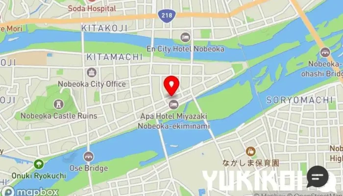 の地図 元祖かすうどんバーH2延岡 うどん屋, バー で 延岡市