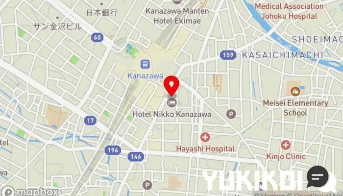 の地図 八兆屋金沢駅前店 レストラン で 金沢市