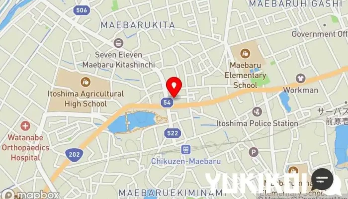 の地図 割烹 丸一 会席・懐石料理店, 宴会場, 料亭, 居酒屋, 和食店 で 糸島市